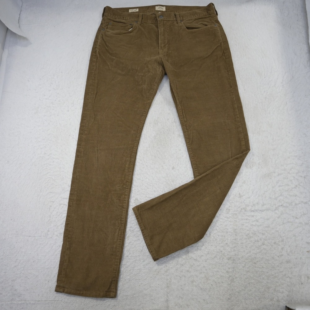 J.Crew 484 Slim Fit Corduroy Pants Mens 33x32 Brown Stretch Cord
